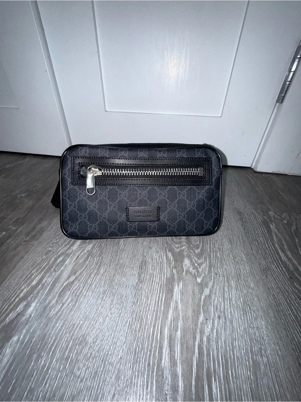 Gucci Black GG Supreme Canvas Toiletry Pouch
